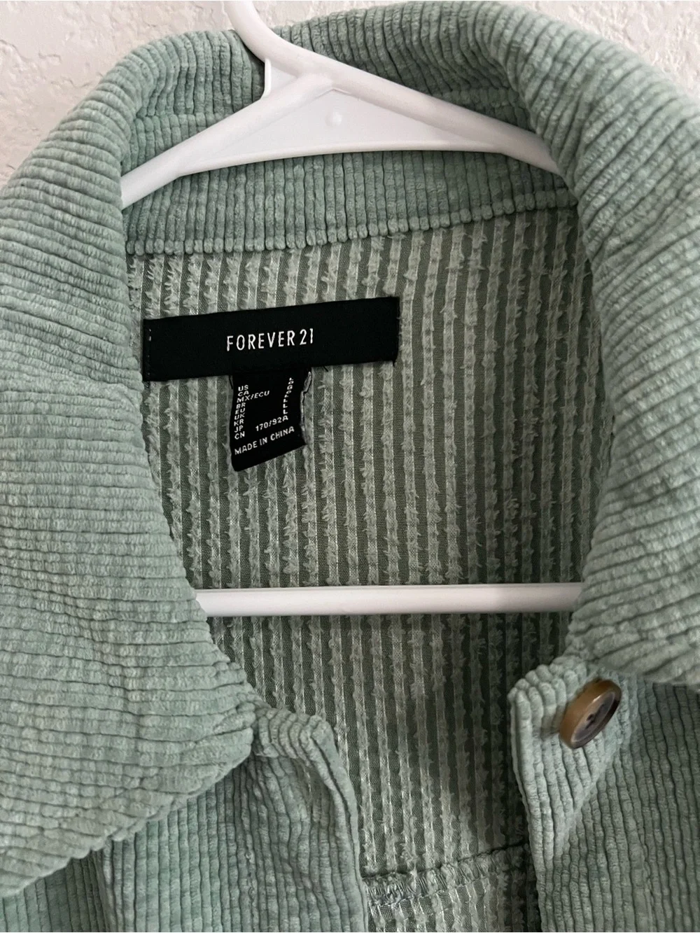 Forever 21 Mint Green Corduroy Jacket - Picture 2 of 2